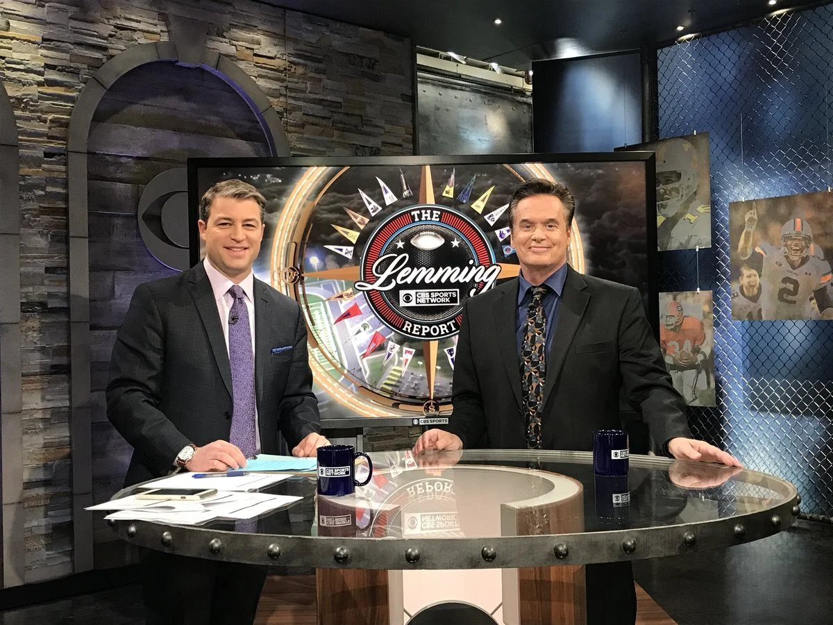 Tom Lemming on the set of The Lemming Report on CBS Sports Network